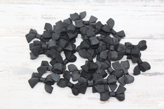 Frosted Black Bow Beads, Matte Acrylic Bow Beads, Vertical Hole Bow Beads, Chunky Bubblegum Beads, Jewelry Beads #2645