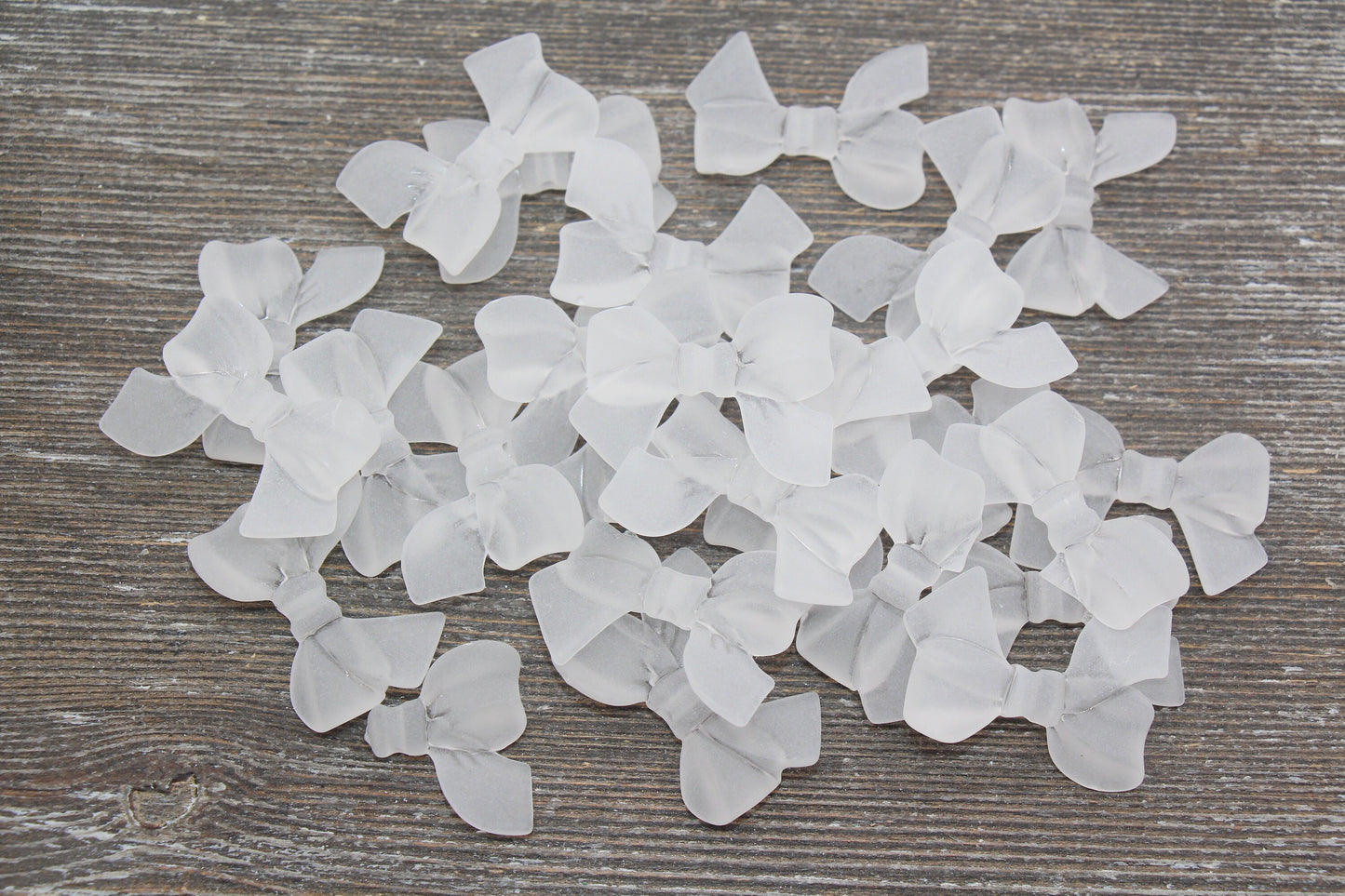 Frosted Bow Beads, Matte Acrylic Bow Beads, Vertical Hole Bow Beads, Chunky Bubblegum Beads, Jewelry Beads #2646
