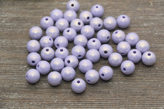 10mm Lavender Shimmer Gumball Beads, Round Acrylic Loose Beads, Bubblegum Beads, Chunky Beads, Gumball Beads, Smooth Plastic Beads #645