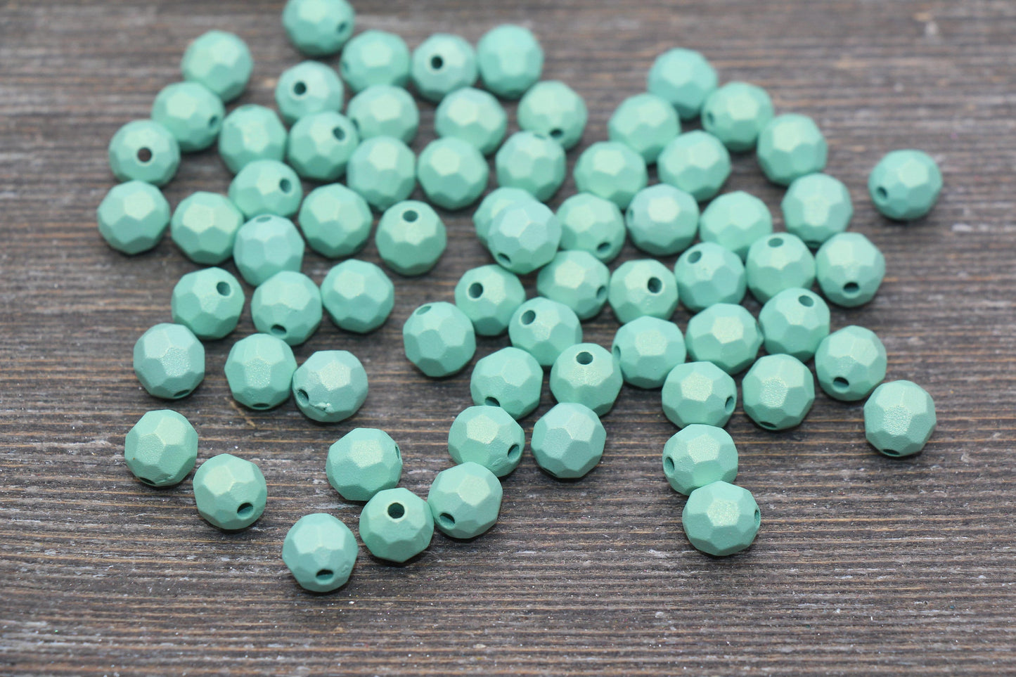 8mm Green Shimmer Faceted Gumball Beads, Faceted Acrylic Loose Beads, Bubblegum Beads, Chunky Beads, Green Gumball Beads #2543