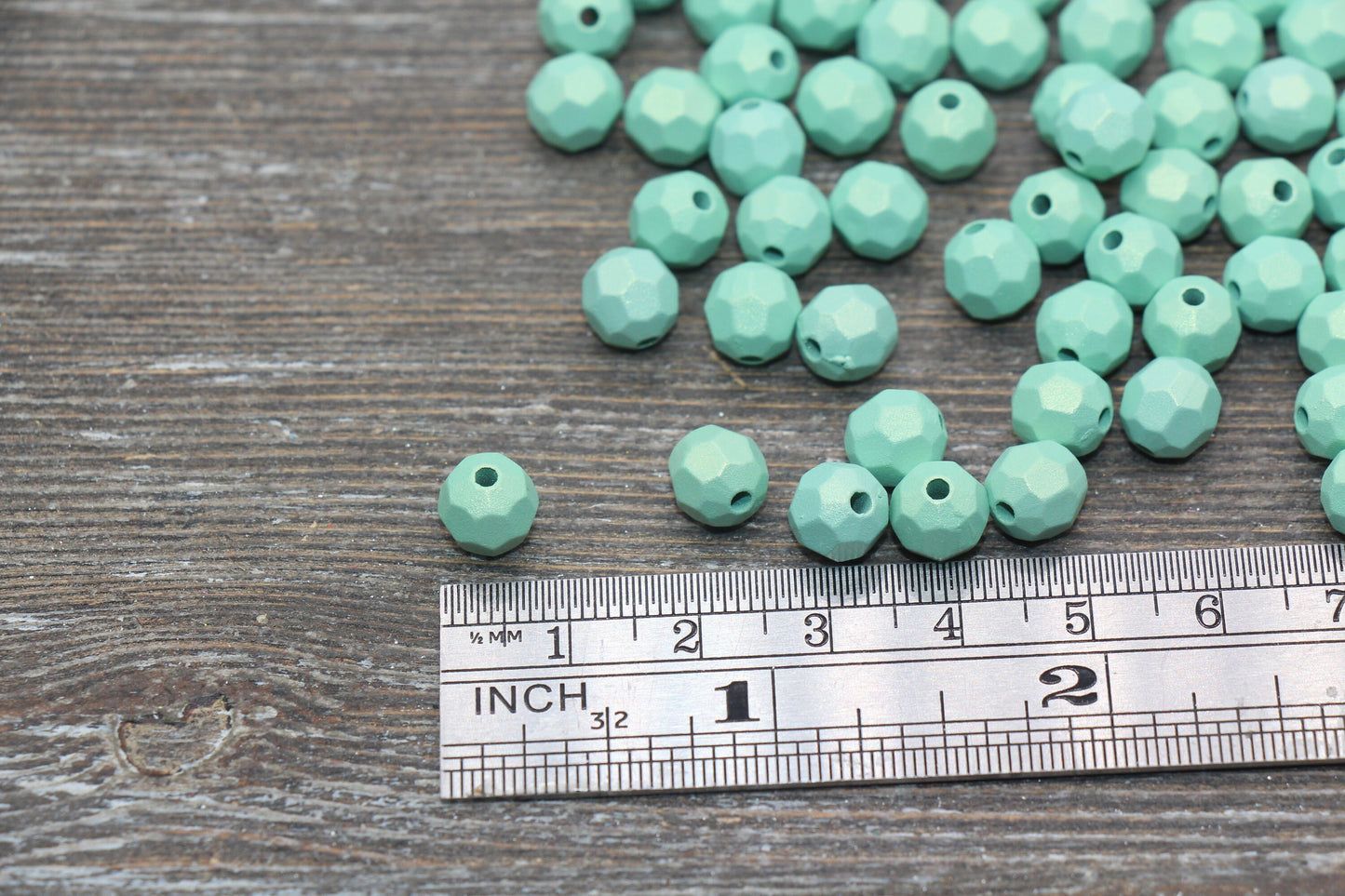 8mm Green Shimmer Faceted Gumball Beads, Faceted Acrylic Loose Beads, Bubblegum Beads, Chunky Beads, Green Gumball Beads #2543