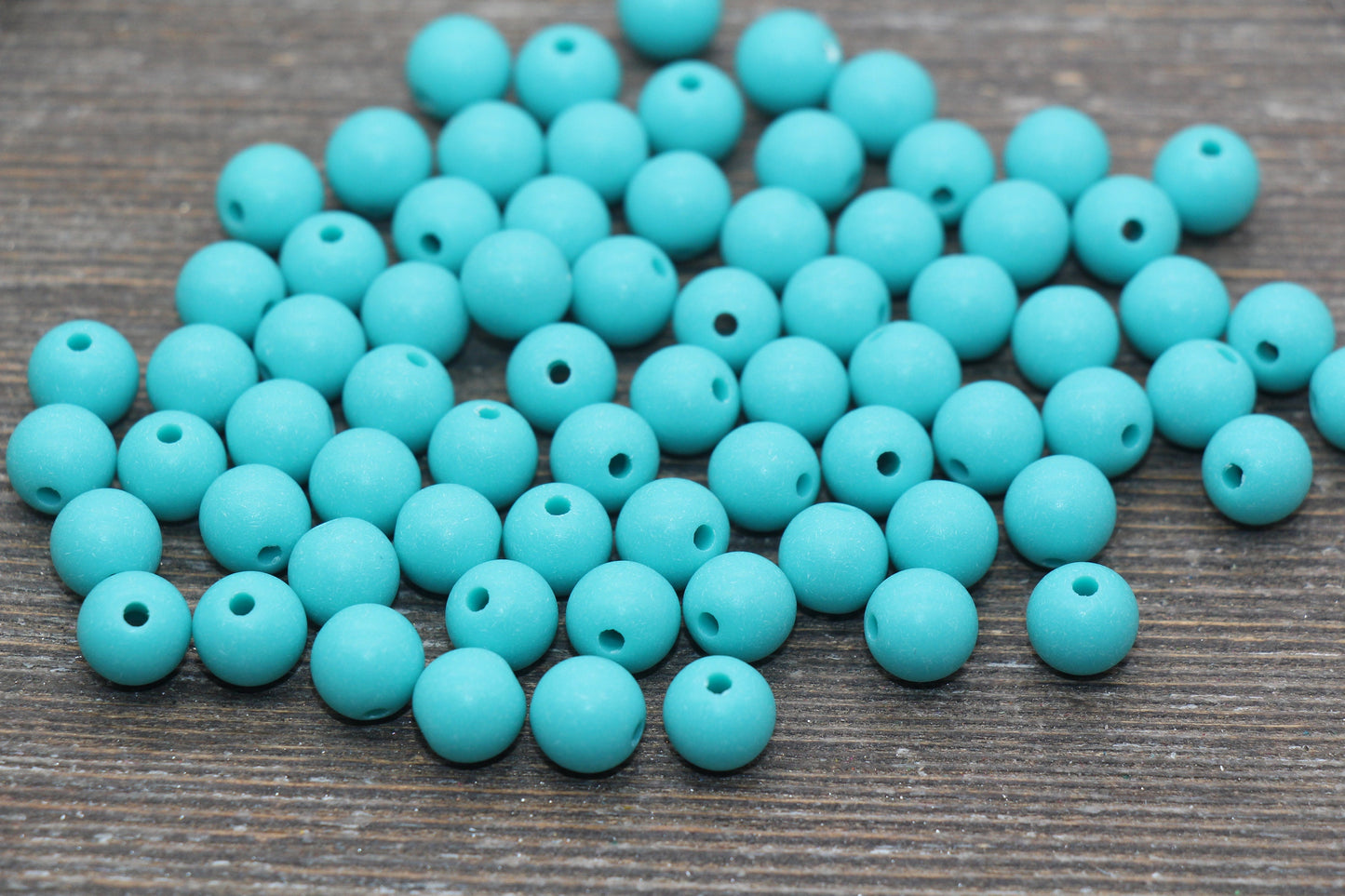 8mm Matte Turquoise Round Beads, Acrylic Gumball Bead, Frosted Turquoise Round Spacer Beads, Bubblegum Beads, Plastic Round Bead #2565