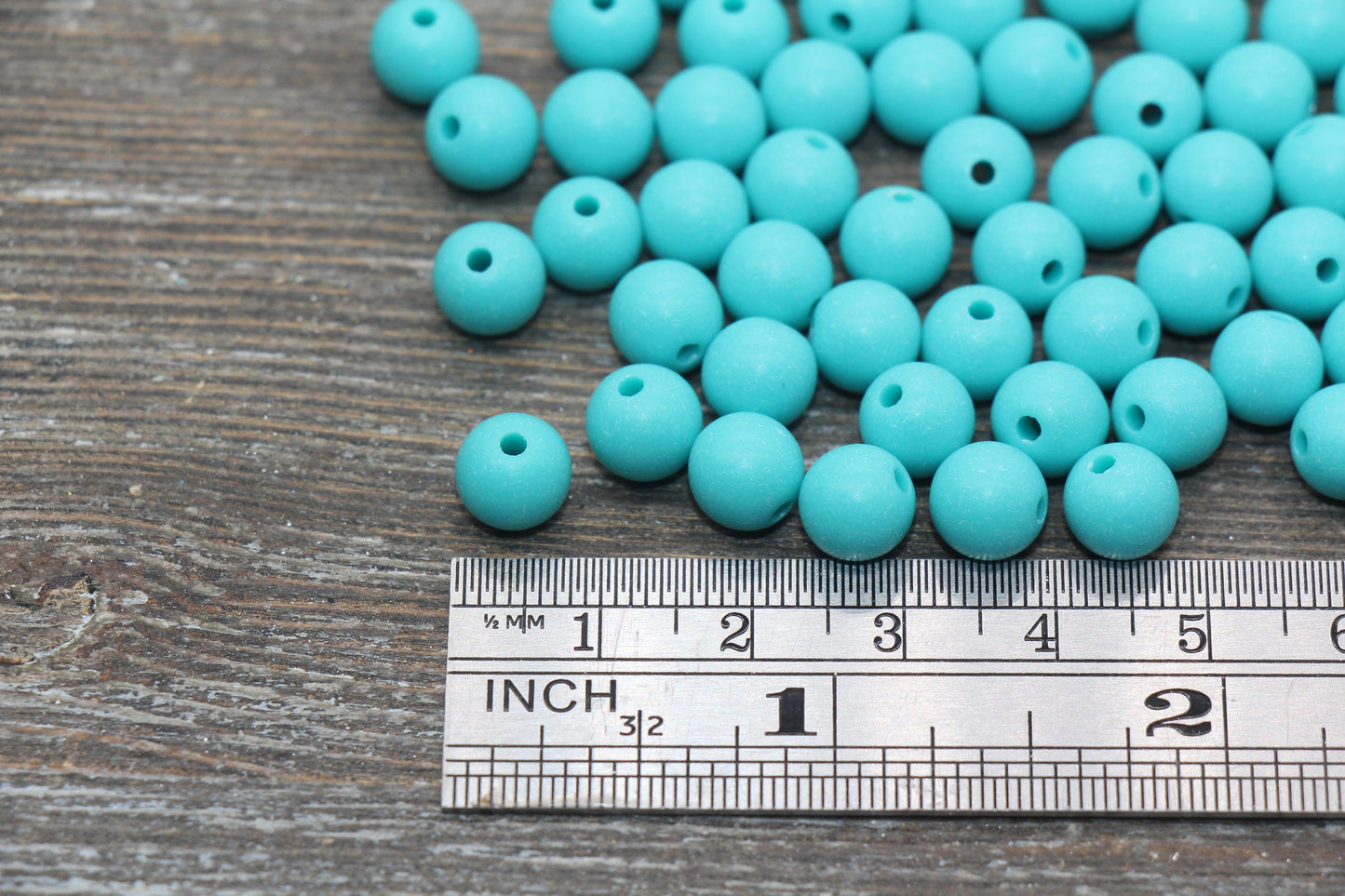 8mm Matte Turquoise Round Beads, Acrylic Gumball Bead, Frosted Turquoise Round Spacer Beads, Bubblegum Beads, Plastic Round Bead #2565
