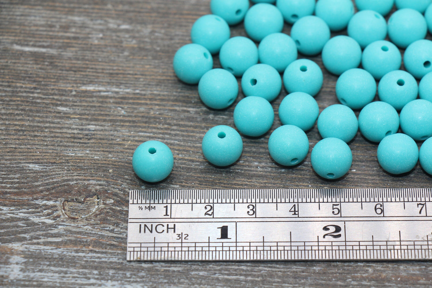 10mm Matte Turquoise Gumball Beads, Round Acrylic Loose Beads, Frosted Turquoise Bubblegum Beads, Chunky Beads, Round Beads #2566