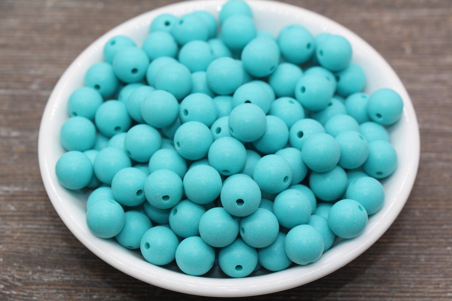 10mm Matte Turquoise Gumball Beads, Round Acrylic Loose Beads, Frosted Turquoise Bubblegum Beads, Chunky Beads, Round Beads #2566