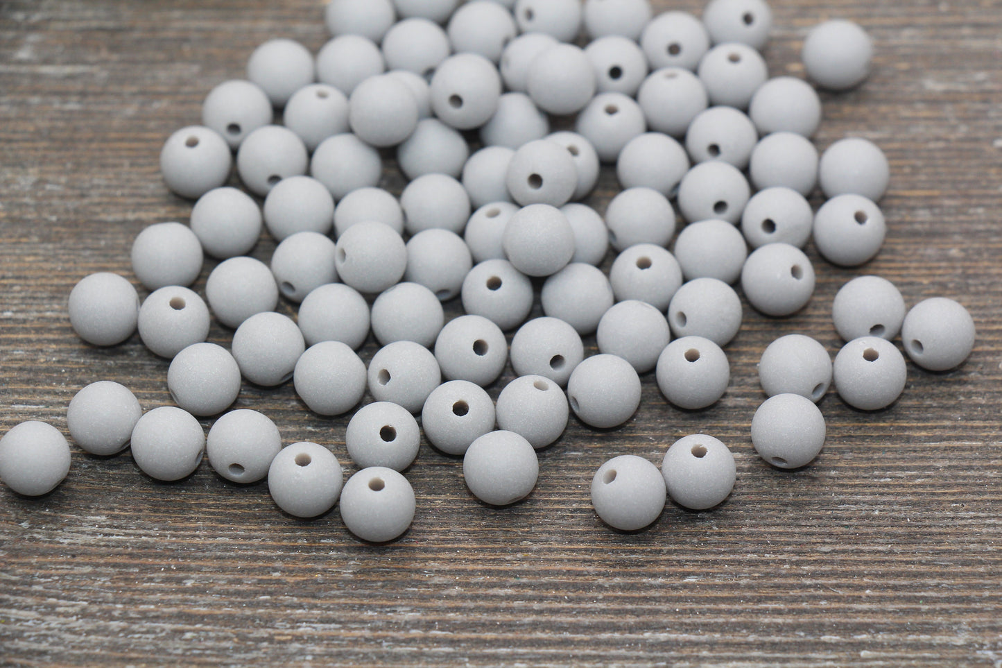 8mm Matte Gray Round Beads, Acrylic Gumball Bead, Frosted Gray Round Spacer Beads, Bubblegum Beads, Plastic Round Bead #2568