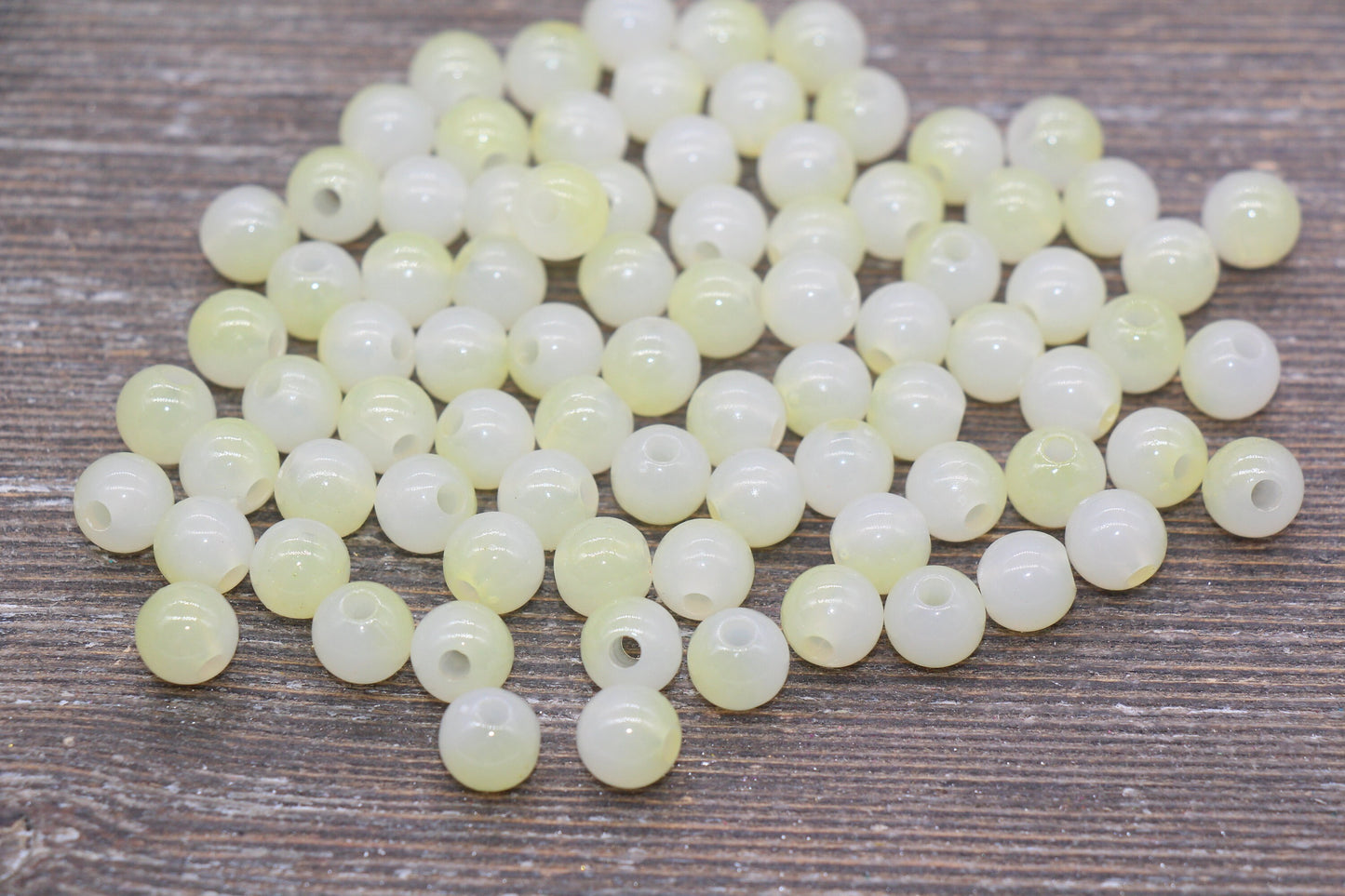 8mm Light Yellow Ombre Round Beads, Acrylic Gumball Bead, Yellow Round Beads, Bubblegum Beads, Plastic Round Bead, Jewelry Beads #2618