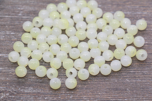 8mm Light Yellow Ombre Round Beads, Acrylic Gumball Bead, Yellow Round Beads, Bubblegum Beads, Plastic Round Bead, Jewelry Beads #2618