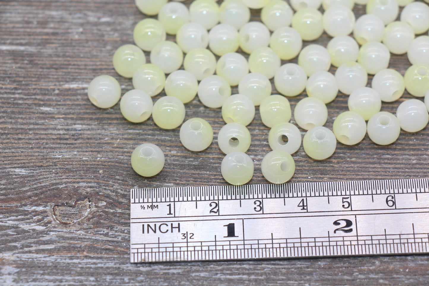 8mm Light Yellow Ombre Round Beads, Acrylic Gumball Bead, Yellow Round Beads, Bubblegum Beads, Plastic Round Bead, Jewelry Beads #2618