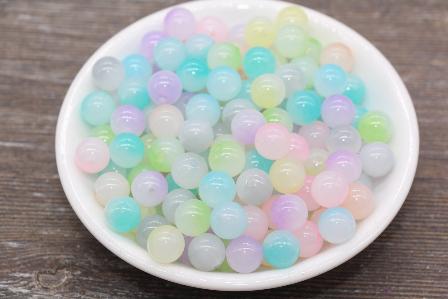 10mm Mix Ombre Round Beads, Acrylic Gumball Bead, Multicolor Round Beads, Bubblegum Beads, Plastic Round Bead, Jewelry Beads #2621