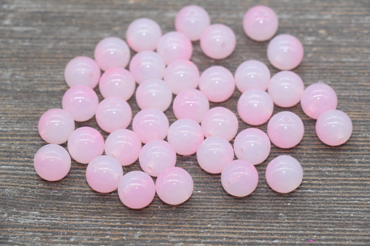 10mm Pink Ombre Round Beads, Acrylic Gumball Bead, Pink Round Beads, Bubblegum Beads, Plastic Round Bead, Jewelry Beads #2623