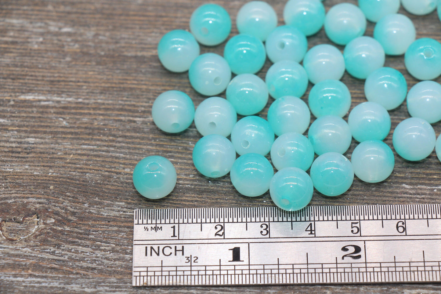 10mm Ocean Blue Ombre Round Beads, Acrylic Gumball Bead, Blue Round Beads, Bubblegum Beads, Plastic Round Bead, Jewelry Beads #2629