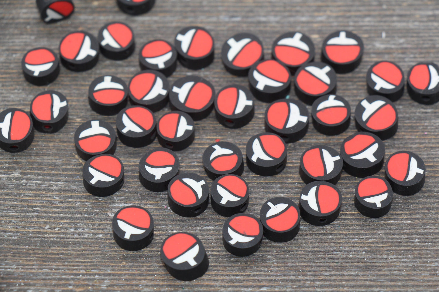 Ping Pong Paddle Polymer Clay Beads, Table Tennis Clay Beads, Jewelry Beads, Bead for Bracelet #167