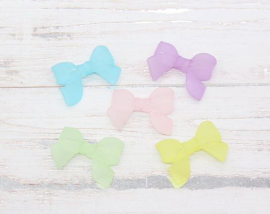Frosted Bow Beads, Matte Mix Bow Beads, Large Bow Beads, Vertical Hole Bow Beads, Jewelry Beads #2640