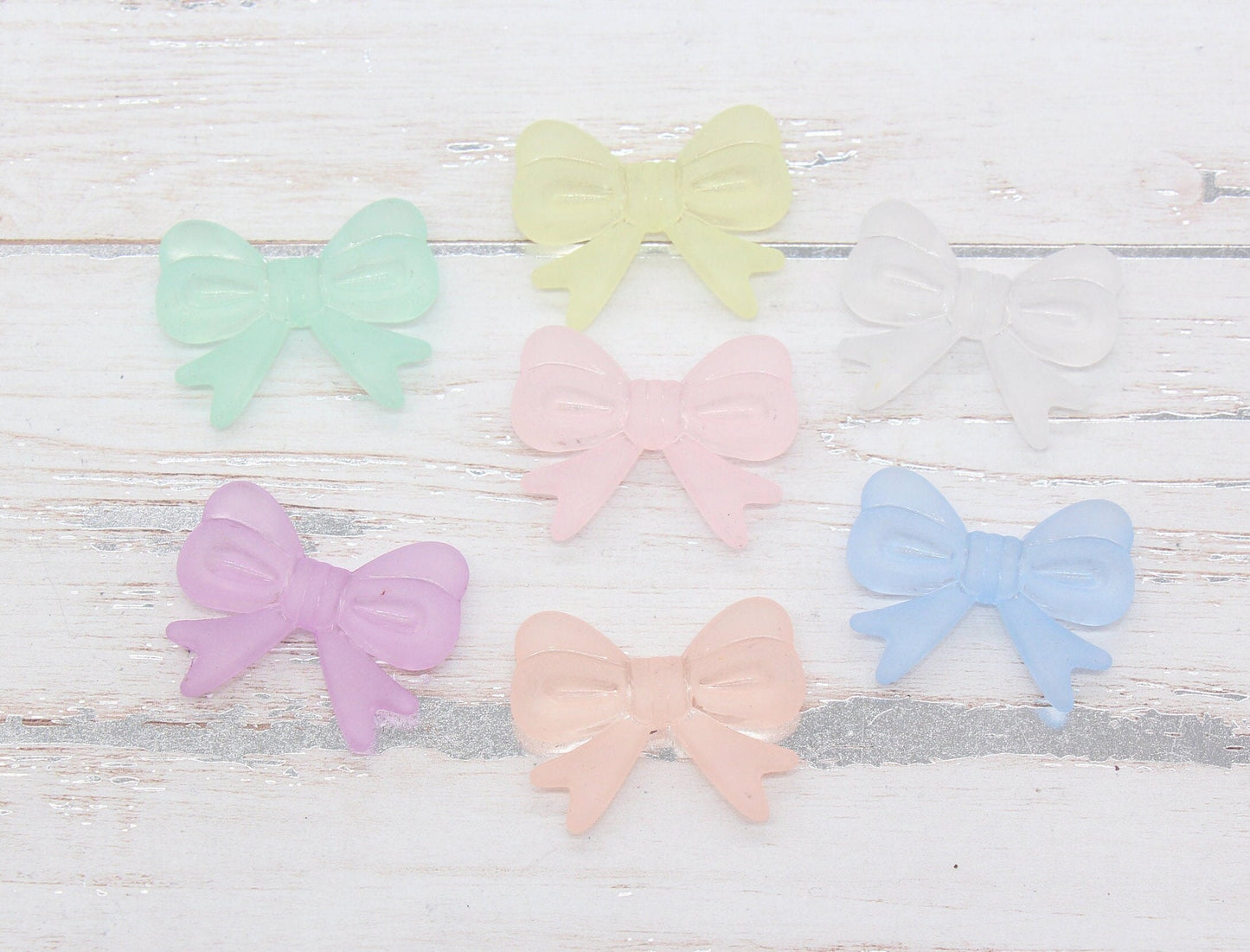 Frosted Bow Beads, Matte Mix Bow Beads, Large Bow Beads, Vertical Hole Bow Beads, Jewelry Beads #2641