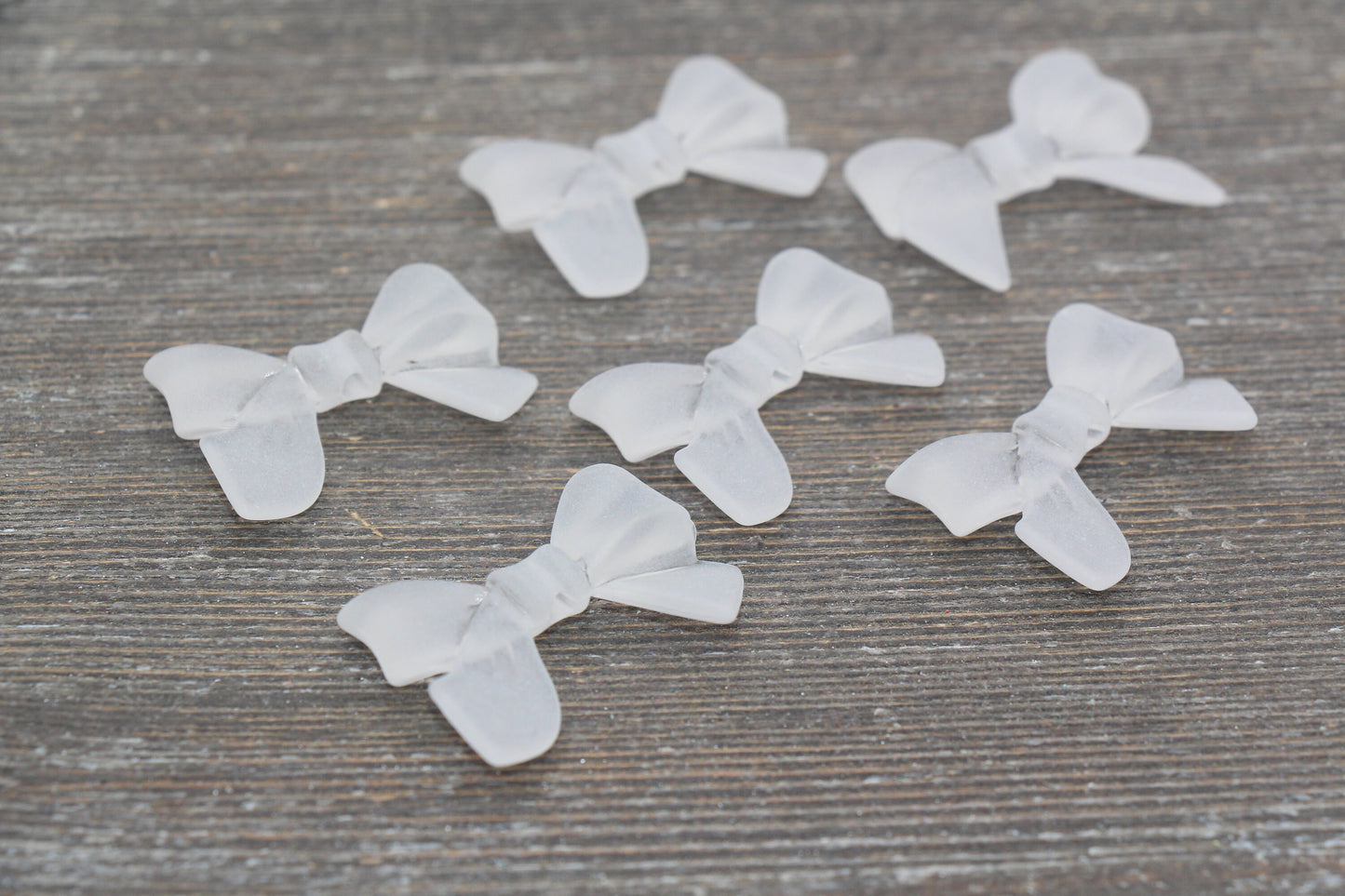Frosted Bow Beads, Matte Acrylic Bow Beads, Vertical Hole Bow Beads, Chunky Bubblegum Beads, Jewelry Beads #2646