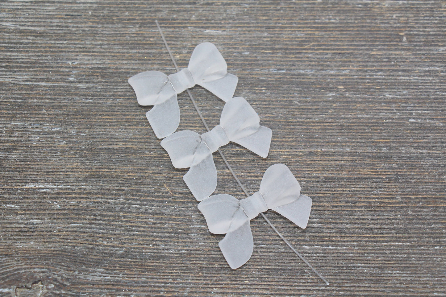 Frosted Bow Beads, Matte Acrylic Bow Beads, Vertical Hole Bow Beads, Chunky Bubblegum Beads, Jewelry Beads #2646