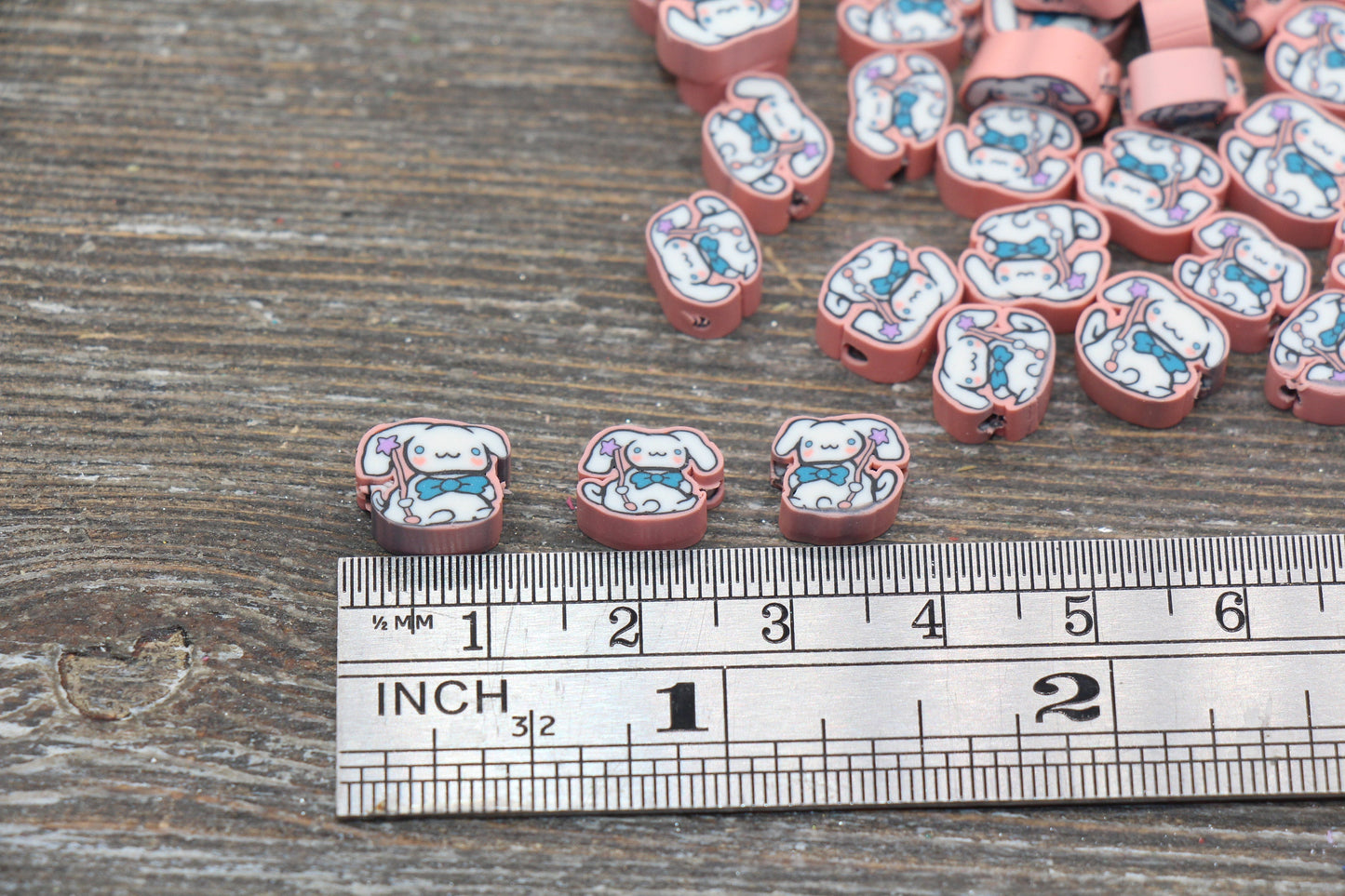 Kawaii Bunny Polymer Clay Beads, Cute Bunny Clay Beads, Bunny Clay Loose Beads, Jewelry Beading Supplies, Clay Beads #204