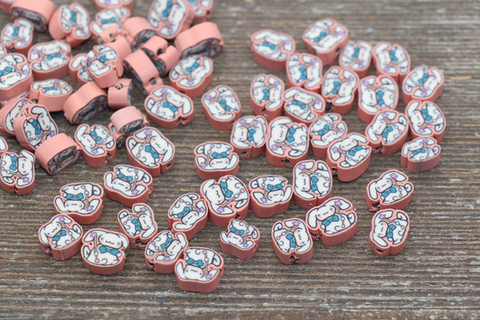 Kawaii Bunny Polymer Clay Beads, Cute Bunny Clay Beads, Bunny Clay Loose Beads, Jewelry Beading Supplies, Clay Beads #204