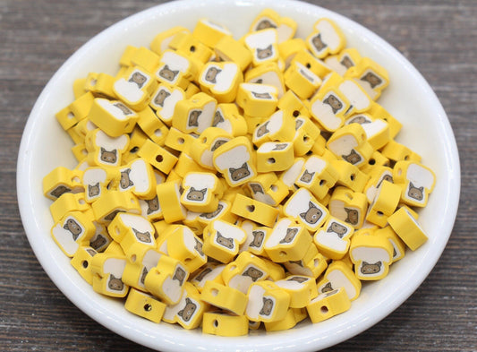 Bread Polymer Clay Beads, Sliced Bread Clay Beads, Kawaii Bread Clay Beads, Jewelry Beads, Beads for Bracelet #214