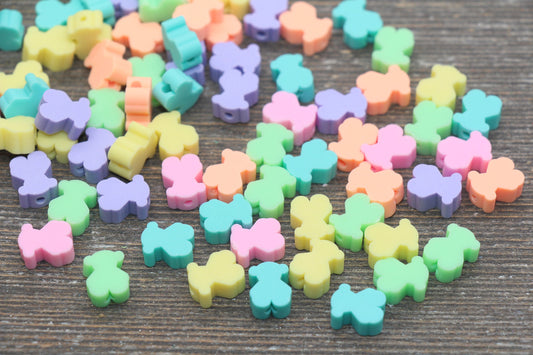 Multicolor Teddy Bear Polymer Clay Beads, Kawaii Bear Clay Beads, Assort Color Clay Beads, Jewelry Beads #219