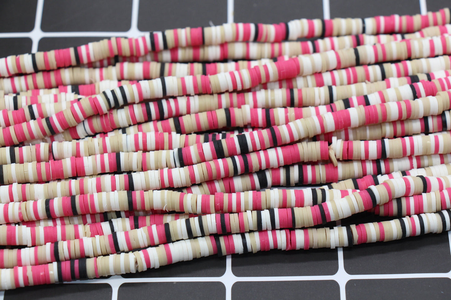 6mm Multicolored Heishi Beads, Polymer Clay Disc Beads, African Disc Beads, Wholesale Vinyl Heishi, 16 inch Strand #304