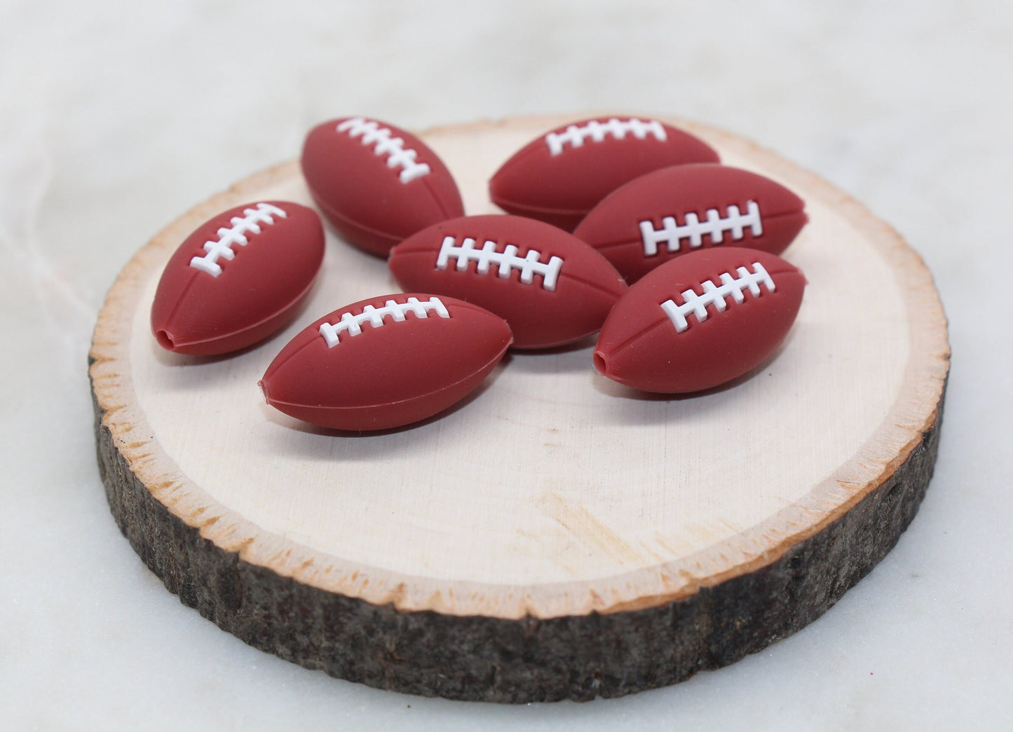 Football Silicone Beads, Sports Print Silicone Beads, Soft Sports Ball Beads, Chunky Beads, Silicone Beads #243