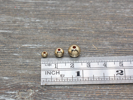 14K Gold Color Spacer Beads, Spacer Round Beads, Round Beads, Size 4mm 6mm 8mm