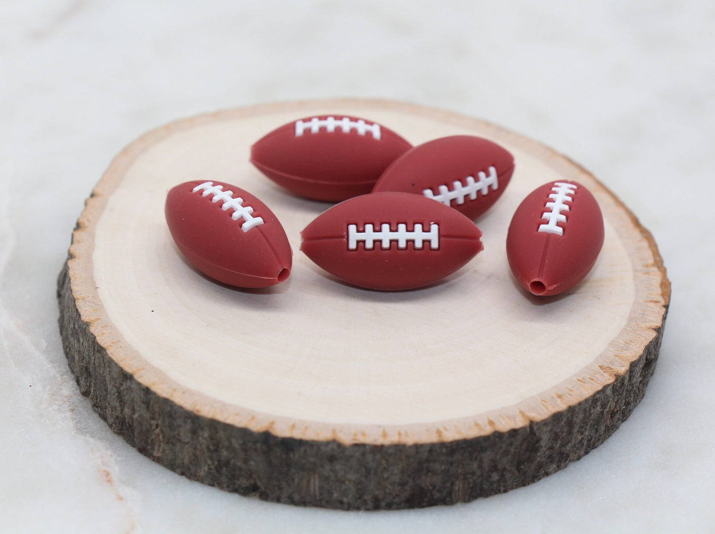 Football Silicone Beads, Sports Print Silicone Beads, Soft Sports Ball Beads, Chunky Beads, Silicone Beads #243