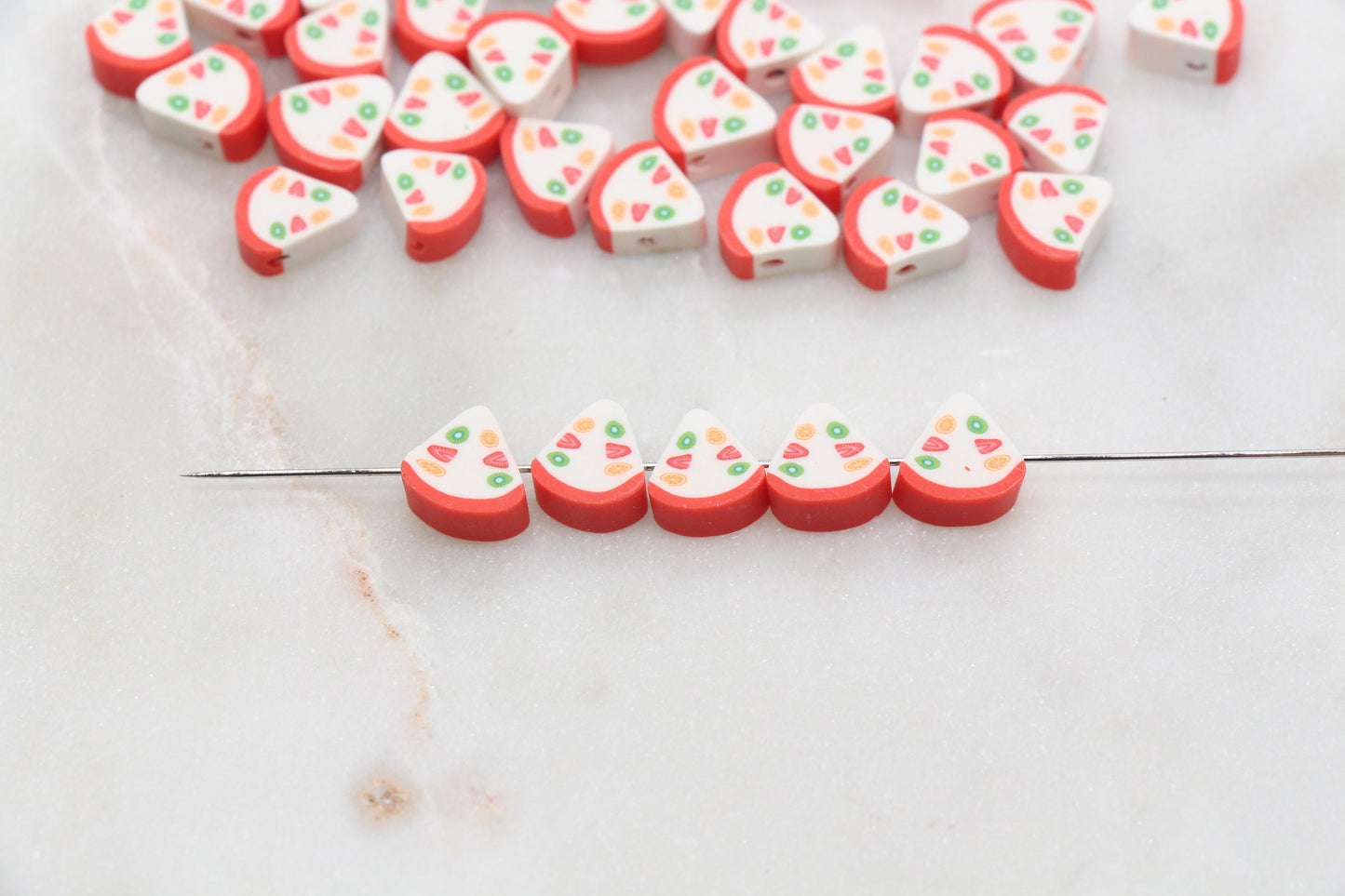 Fruit Cake Clay Beads, Dessert Polymer Clay Beads, Jewelry Beads, Bead for Bracelet #272