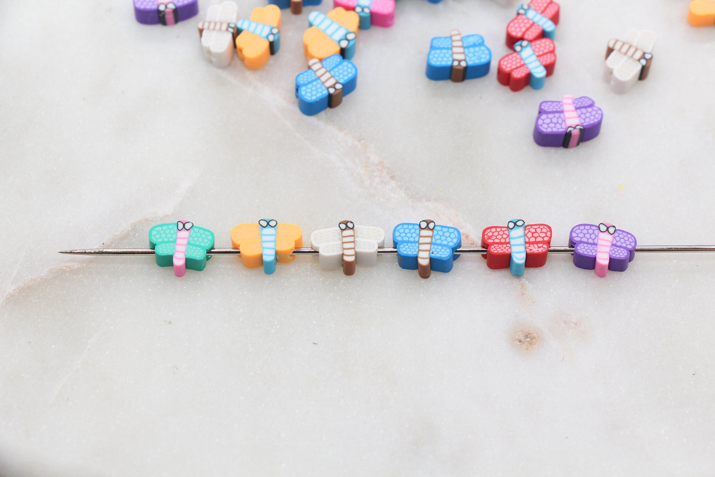 Dragonfly Polymer Clay Beads, Assort Dragonfly Clay Beads, Jewelry Beads, Bead for Bracelet #281