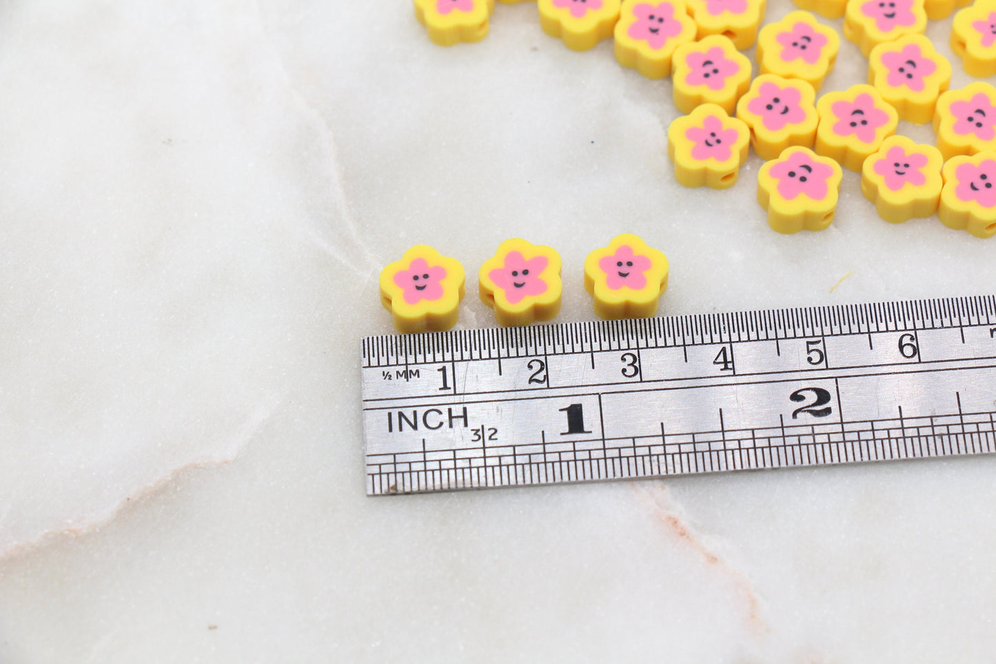 Smiley Face Star Shape Polymer Clay Beads, Star Happy Face Fimo Cane Beads, Happy Face Emoji Beads, Jewelry Beads, Bead for Bracelet #283