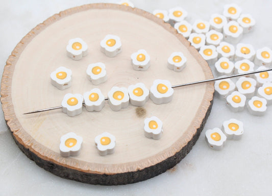 Egg Polymer Clay Beads, Kawaii Fried Egg Clay Beads, Fake Food Clay Beads, Jewelry Beads, Beads for Bracelet #282