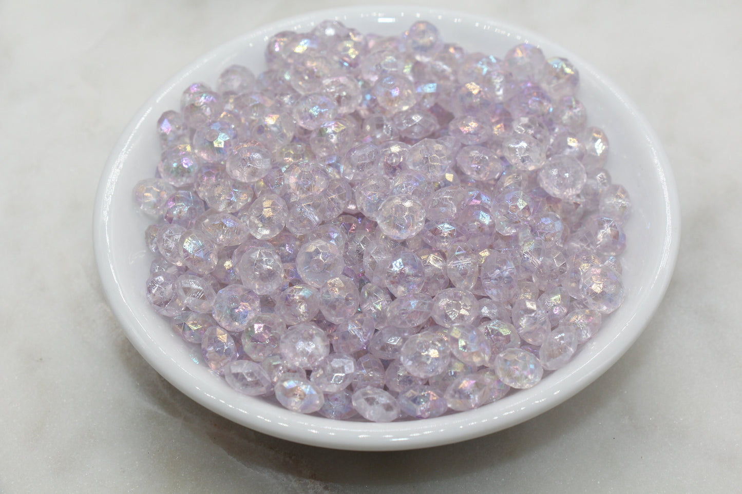 8mm Light Purple Rondelle Beads, Iridescent Faceted Acrylic Loose Beads, Bubblegum Beads, Chunky Beads, Bead for Bracelet #2659