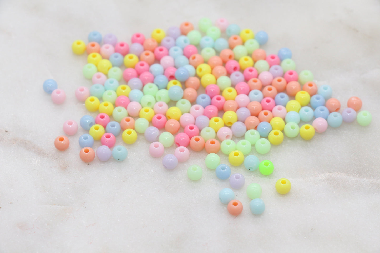 4mm Round Beads, Acrylic Gumball Beads, Mixed Round Spacer Beads, Bubblegum Beads, Multicolored Spacer Beads, Plastic Round Smooth Bead #232