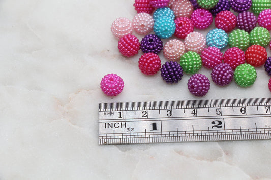 10mm Multicolor Berry Beads, Imitation Pearl Acrylic Beads, Round Acrylic Loose Beads, Bubblegum Beads, Chunky Beads, Bubble Gum Beads, #809