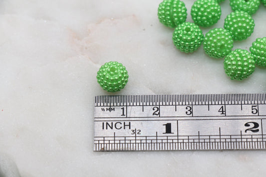 10mm Green Berry Beads, Imitation Pearl Acrylic Beads, Round Acrylic Loose Beads, Bubblegum Beads, Chunky Beads, Bubble Gum Beads, #800