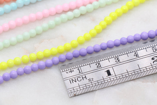 4mm Glass Beads, Round Glass Beads, Jewelry Glass Beads, Bracelet Beads