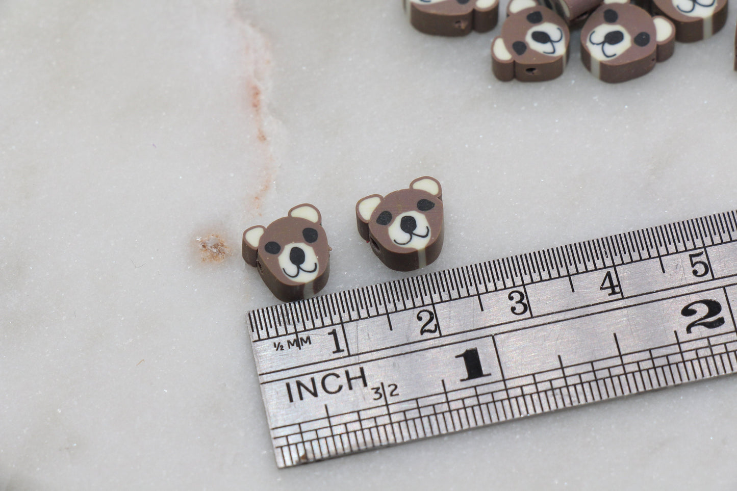 Brown Bear Polymer Clay Beads, Dog Clay Beads, Animal Themed Beads, Jewelry Beads, Bead for Bracelet #299