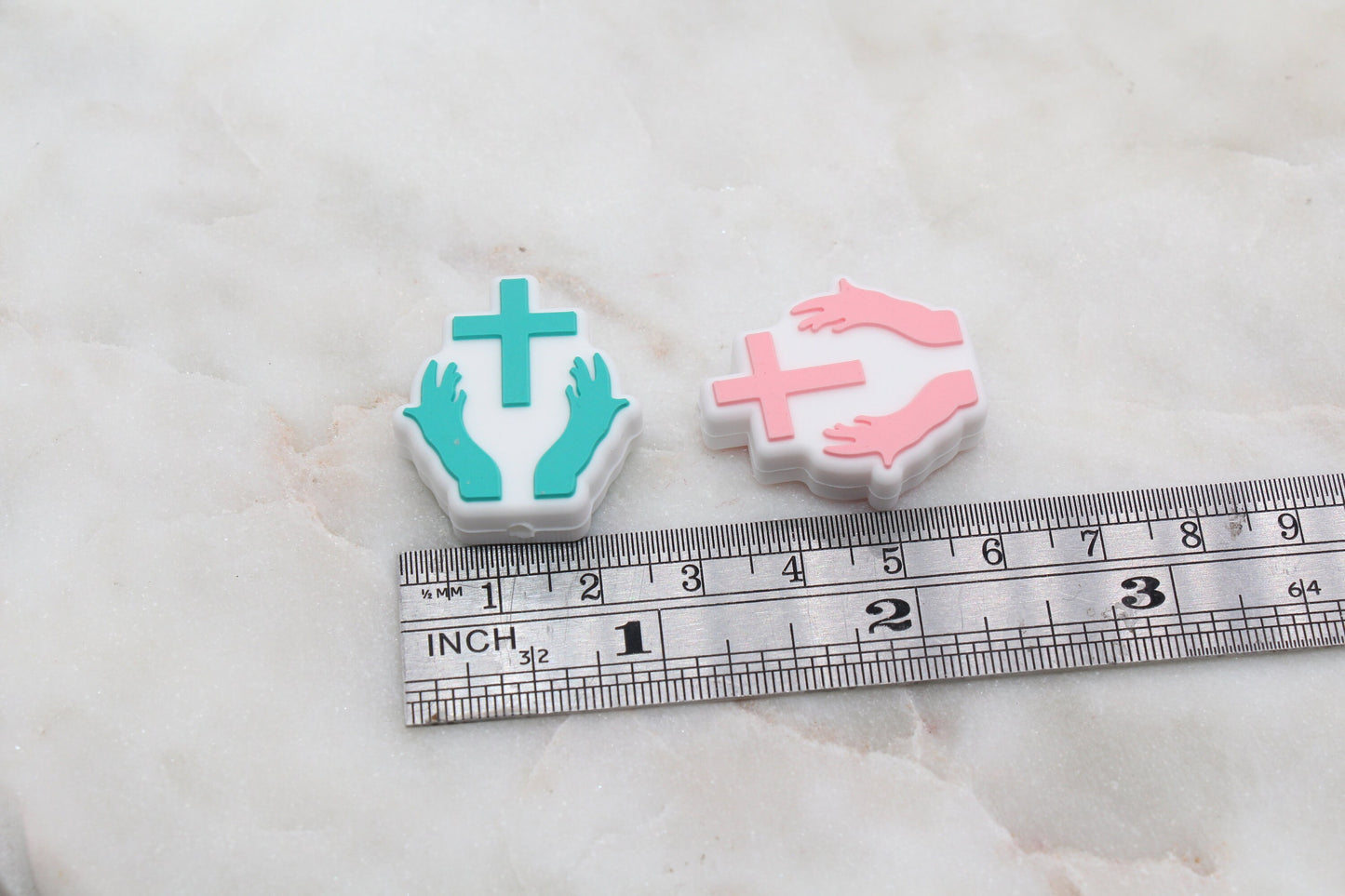 Cross Silicone Beads, Pray Silicone Beads, Cross Religious Chunky Beads, Silicone Loose Beads #310