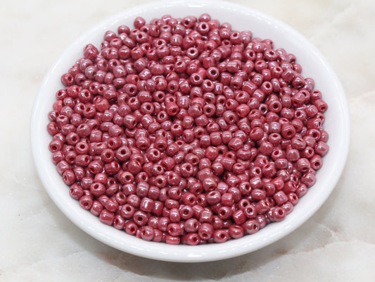 Glossy Glass Seed Beads, 4mm 6/0 Glass Round Seed Beads, Dark Red Opaque Seed Beads, Rocailles Beads, Beading Supplies #1184