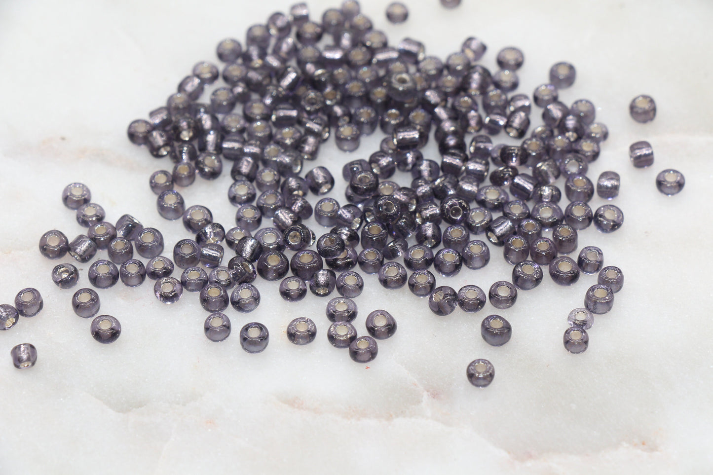 Transparent Glass Beads with Silver Lined, 4mm 6/0 Glass Round Beads, Light Purple Trans Seed Beads, Rocailles Beads, Beading Supplies #1092