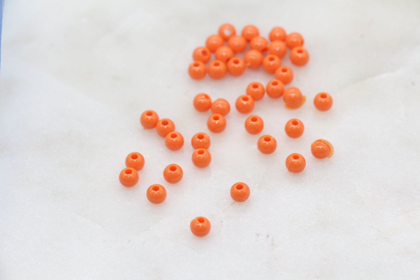 4mm Orange Round Beads, Acrylic Gumball Beads, Round Spacer Beads, Bubblegum Beads, Plastic Round Smooth Bead #989