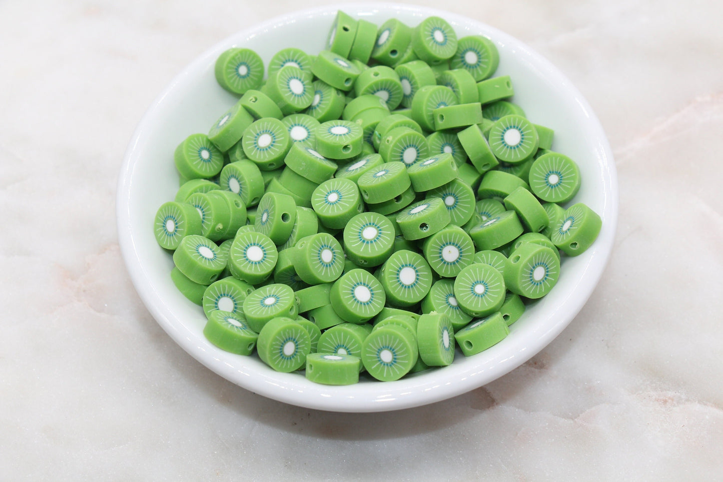 Kiwi Clay Beads, Fruit Polymer Clay Beads, Jewelry Beads, Bead for Bracelet #322