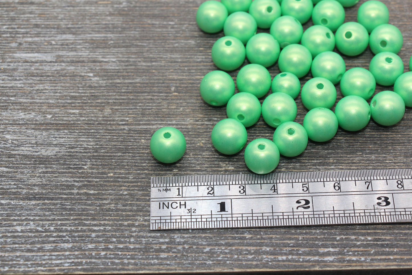 12mm Green Shimmer Gumball Beads, Round Acrylic Loose Beads, Bubblegum Beads, Chunky Beads, Round Plastic Beads #2672