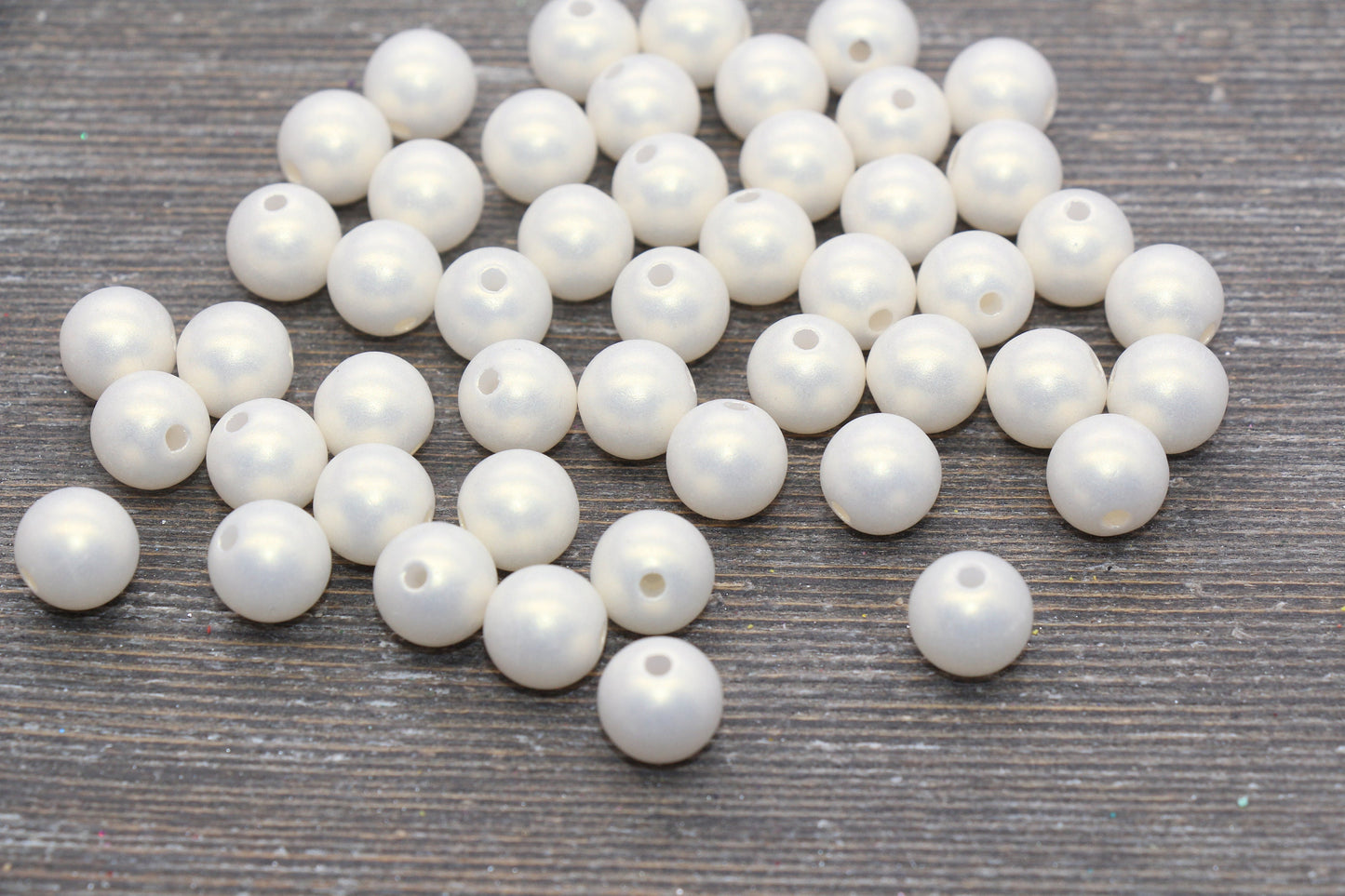 10mm Cream Yellow Shimmer Gumball Beads, Round Acrylic Loose Beads, Bubblegum Beads, Chunky Beads, Gumball Beads, Smooth Plastic Beads #2680