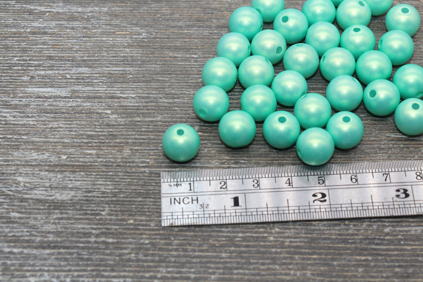 12mm Green Shimmer Gumball Beads, Round Acrylic Loose Beads, Bubblegum Beads, Chunky Beads, Round Plastic Beads #2684