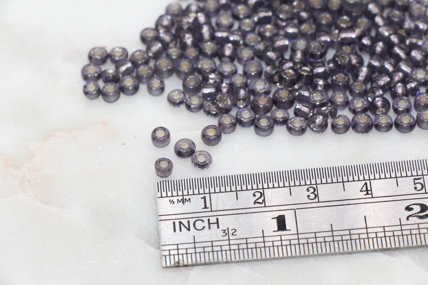 Transparent Glass Beads with Silver Lined, 4mm 6/0 Glass Round Beads, Light Purple Trans Seed Beads, Rocailles Beads, Beading Supplies #1092