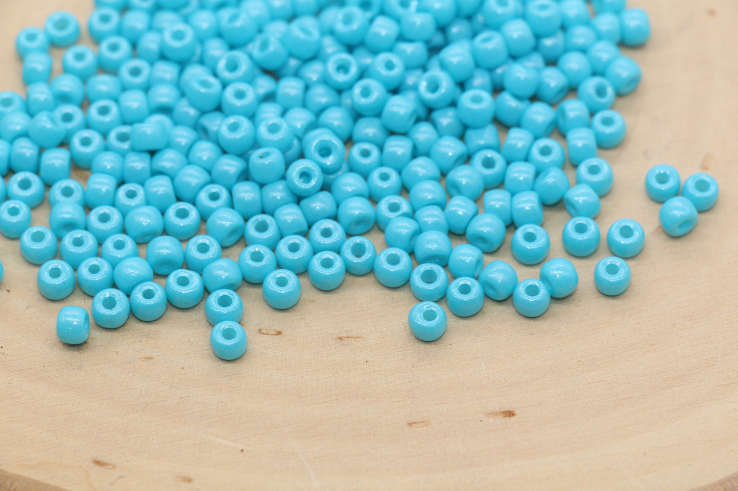Glass Seed Beads, 4mm 6/0 Glass Round Seed Beads, Blue Opaque Seed Beads, Rocailles Beads, Beading Supplies #1277