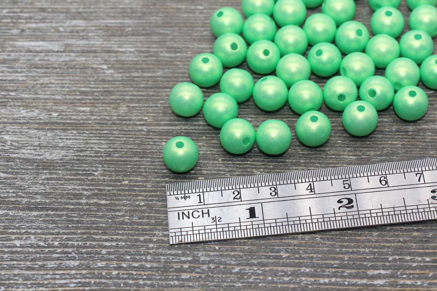 10mm Green Shimmer Gumball Beads, Round Acrylic Loose Beads, Bubblegum Beads, Chunky Beads, Gumball Beads, Smooth Plastic Beads #2671